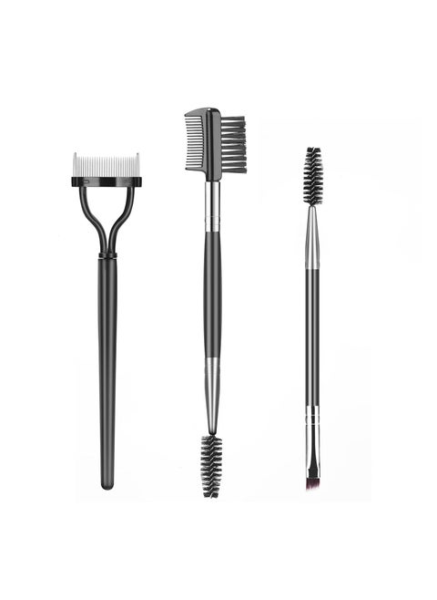 Eyebrow Brush Eyelash Separator Brow Comb & Lash Spoolie Professional Eye Makeup Tools (3 Pieces Set)
