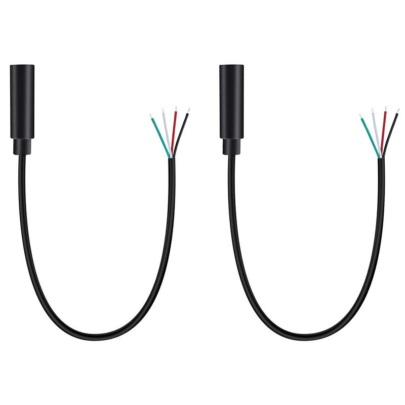 Fancasee 2-Pack 3.5mm 1/8" to Speaker Wire TRRS Stereo Female Jack to Bare Wire Pigtail 3.5mm Plug Connector Adapter Repair Audio Cable for Microphone Headphone Headset Earphone Speaker - Image 1