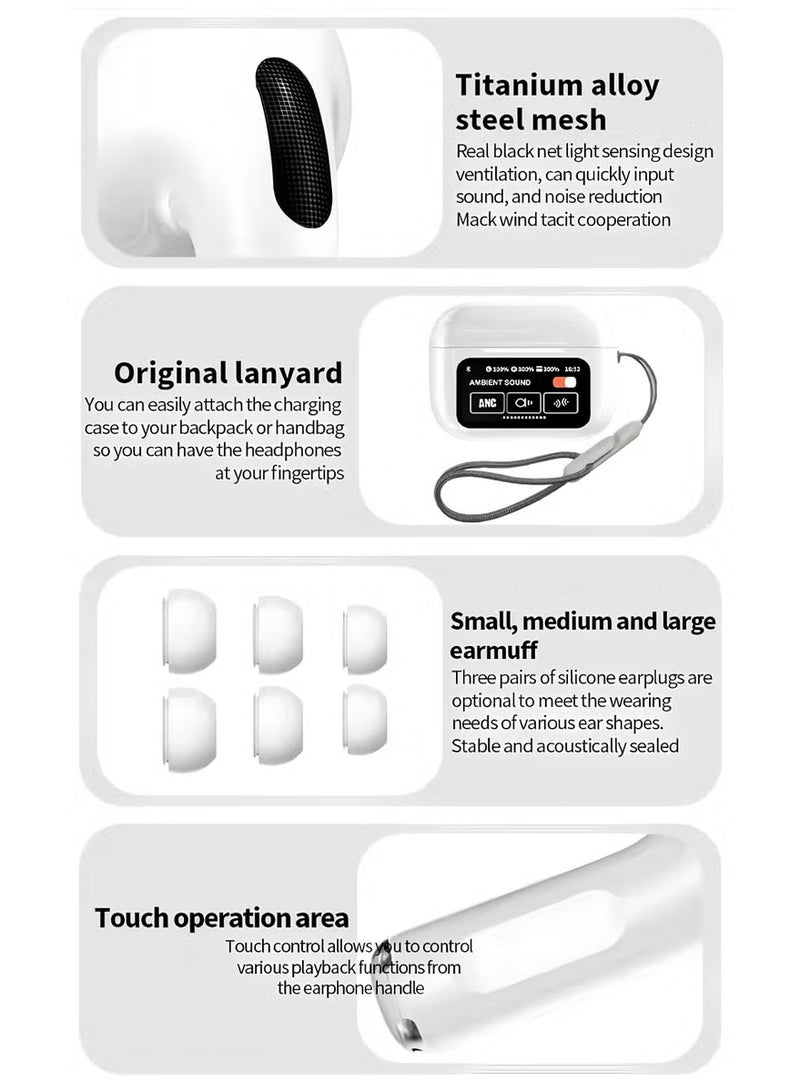 Truly Wireless Earbuds with built-in LCD Touchscreen ANC, ENC, Music & Camera Control - Image 5