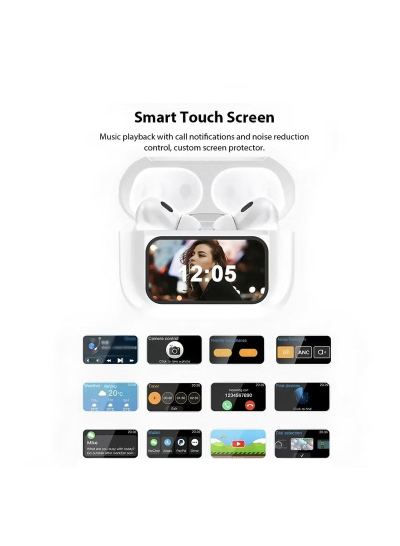 Truly Wireless Earbuds with built-in LCD Touchscreen ANC, ENC, Music & Camera Control - Image 4