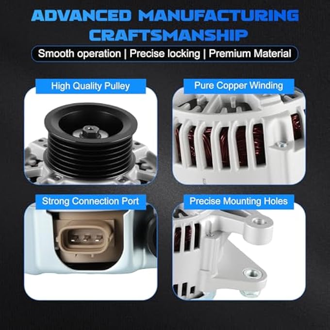 YOMALL Alternator 13878 for 2003 Corolla 2004 Corolla 2005 Corolla 2006 Corolla 2007 Corolla 2008 Corolla 1.8L, for 2003-2008 Vibe 1.8L, for 2003-2008 Matrix & 2000-2005 Celica & 2000-2005 MR2 Spyder - Image 4