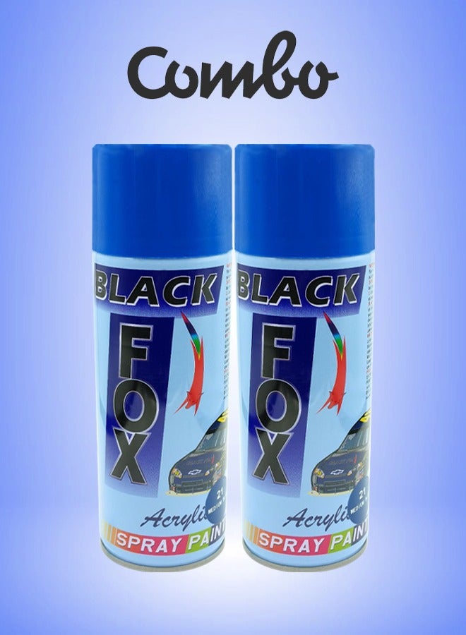 Black Fox Professional Grade Car Spray Paint Blue Color 2 pcs - Image 1