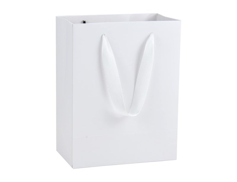 HUAPRINT White Paper BagsWhite Gift BagsShopping Bags with Handles20 Pack Small Gift Bags7x4x9inchRetail BagsParty Favor BagsMerchandise Business BagsWedding Bags