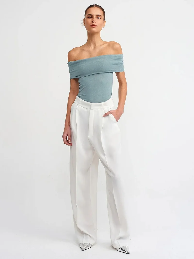 Dilvin DILVIN Off-Shoulder Boat Neck Bodysuit