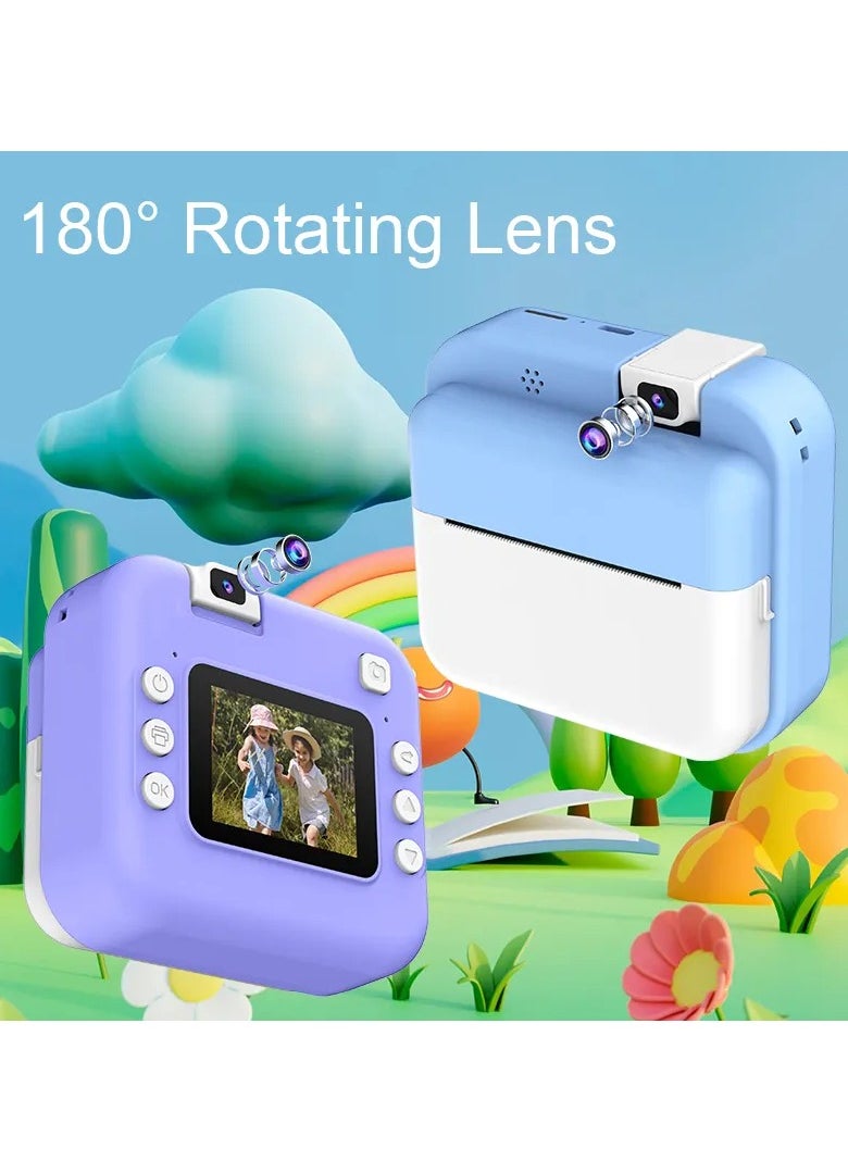 BlueFire "Kids Instant Print Camera – 24MP HD 1080P Digital Camera with Thermal Photo Printing, 180° Rotating Lens, 2.0" Eye-Protective Screen, 64GB Expandable Memory – Perfect Gift for Boys & Girls  - Image 4