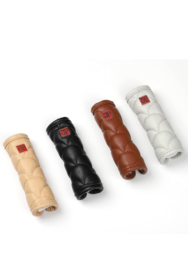 3P AUTO Gray Handbrake Cover – Padded Leather Grip – Anti-Slip Design – Universal Fit  - Image 5