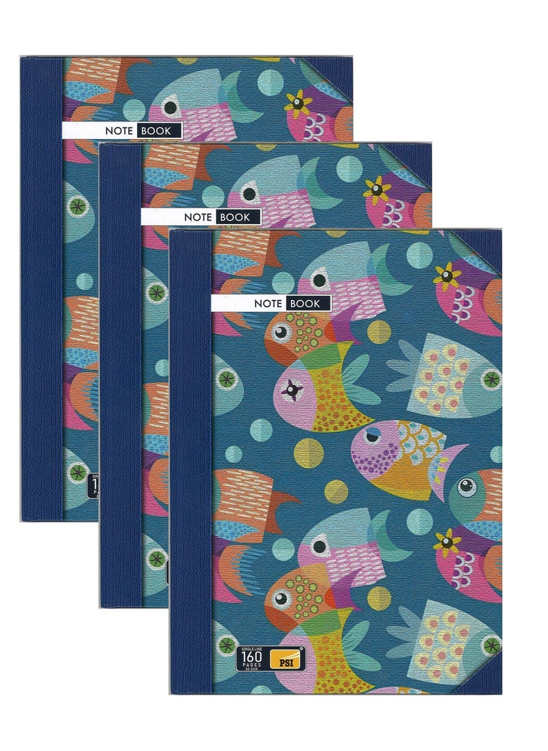 Psi - 3-Piece A4 Size Hard Cover Notebook With 160 Pages - Image 1