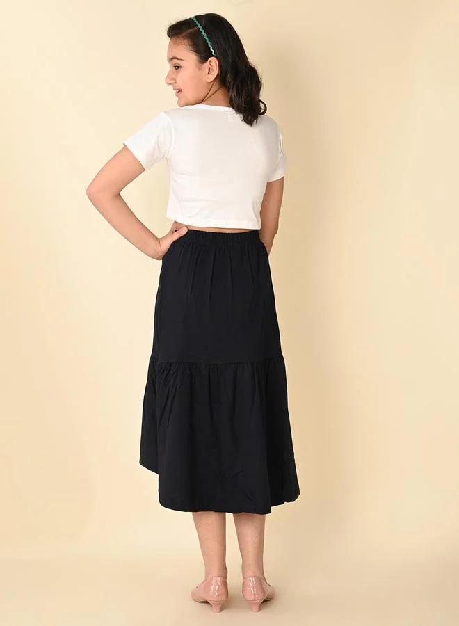 ليل بيكس طقم ملابس بناتي أبيض وأسود