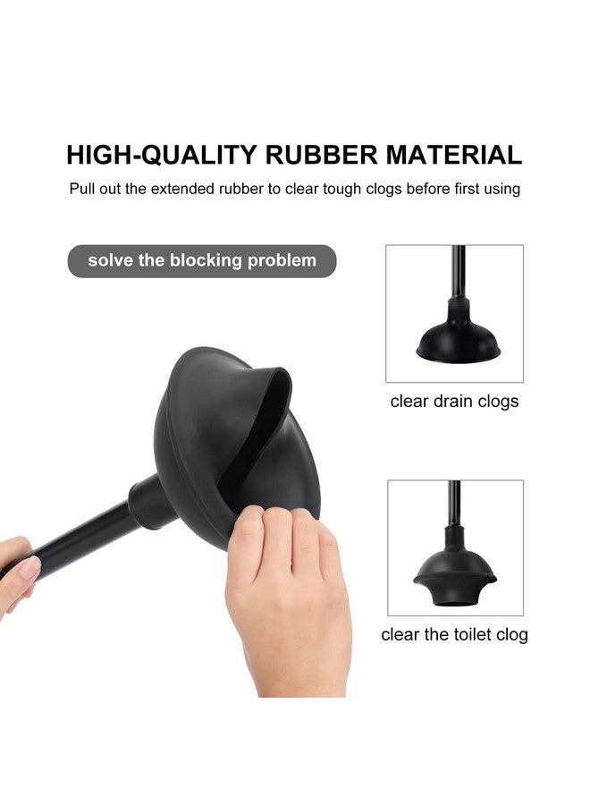 SetSail مجموعة فرشاة ومكبس المرحاض SetSail، مكابس المرحاض لحمام المرحاض فرشاة وعامود المرحاض الثقيلة ومجموعة المكبس والفرشاة المخفية للتنظيف العميق - أسود - Image 3