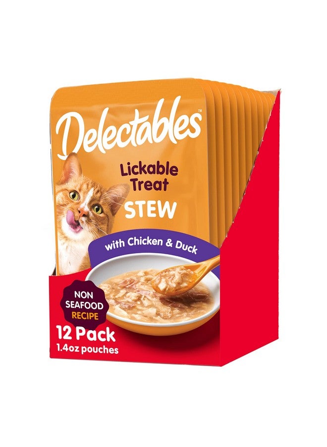Hartz Delectables NonSeafood Stew Lickable Wet Cat Treats, Chicken & Duck, 1.4 Ounce (Pack Of 12) - Image 1