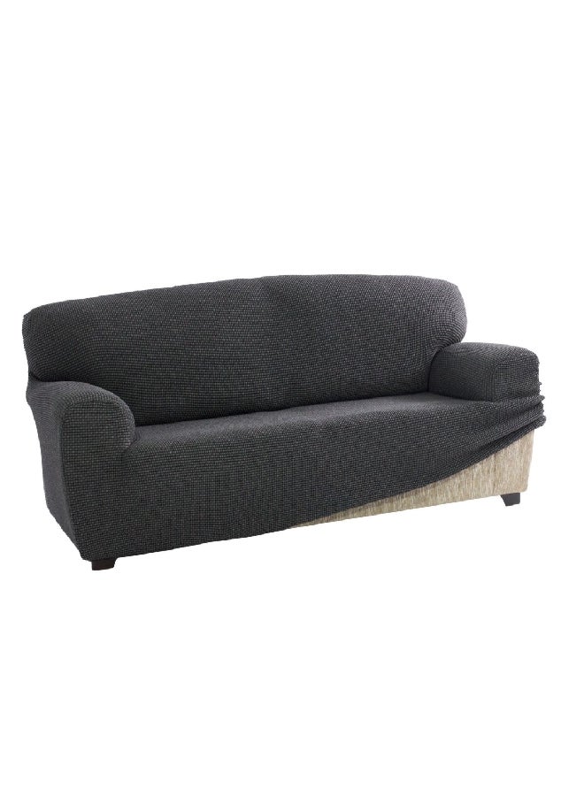 سوفا سكين 65601 نياجرا غطاء أريكة 3 مقاعد بتصميم أنيق قابل للتمدد رمادي داكن 180-230 سم - Image 1