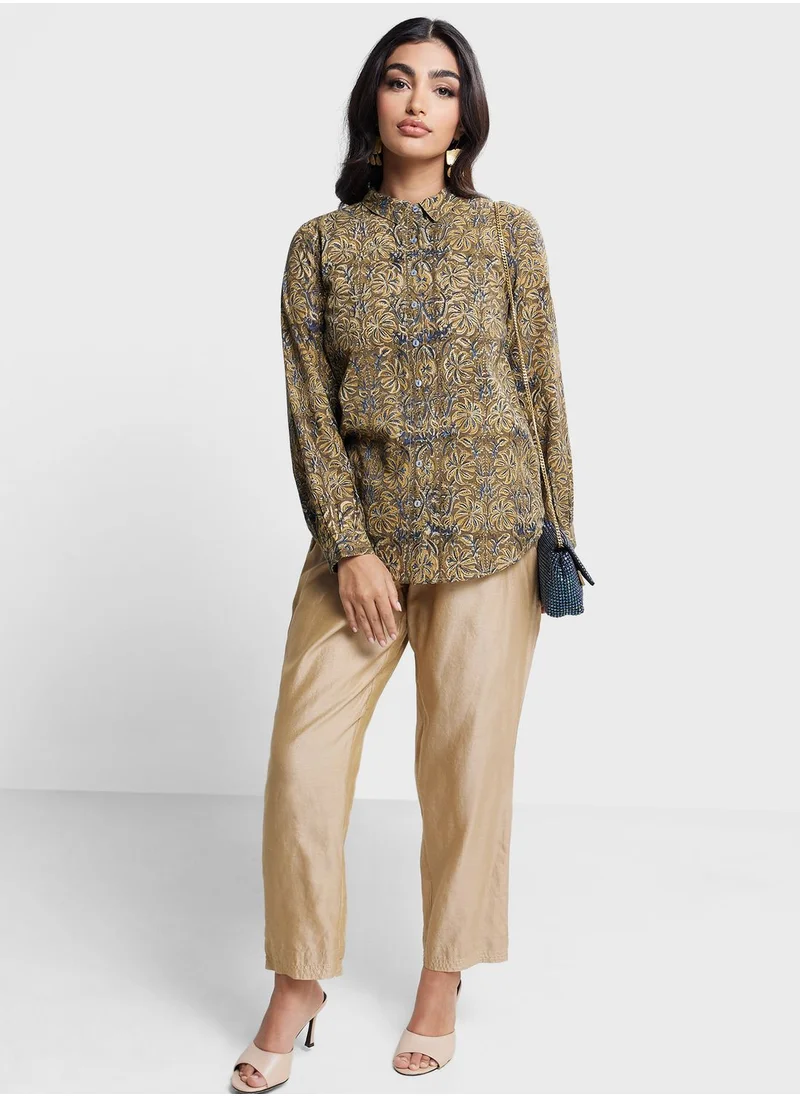 Fabindia Button Down Floral Print Shirt