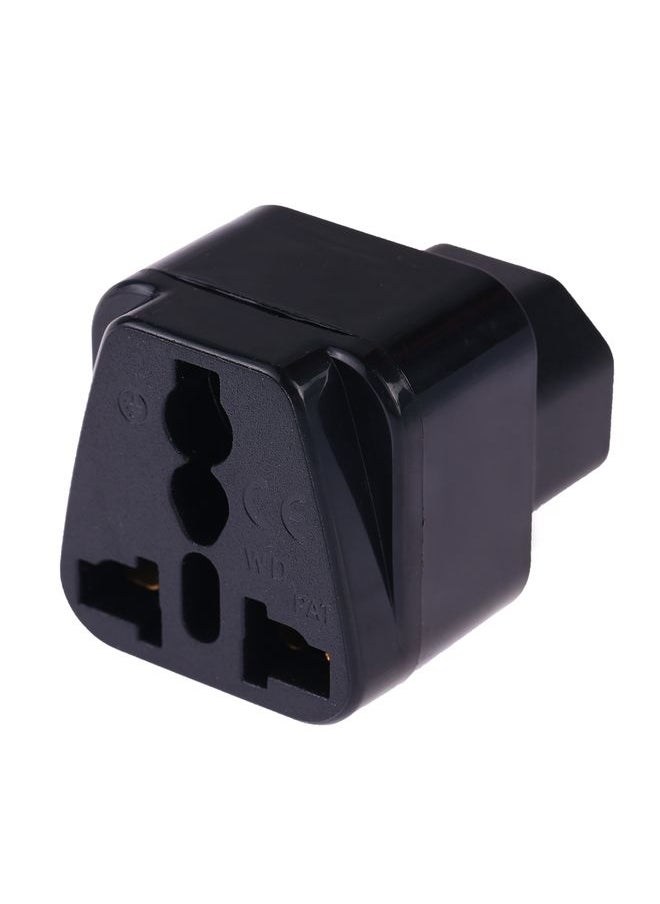 Portable Universal Socket to C14 Male Plug UPS PDU APC Computer Server Power Adapter Travel Charger (Black)