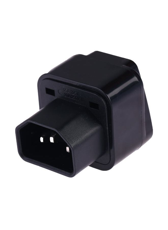 Portable Universal Socket to C14 Male Plug UPS PDU APC Computer Server Power Adapter Travel Charger (Black)