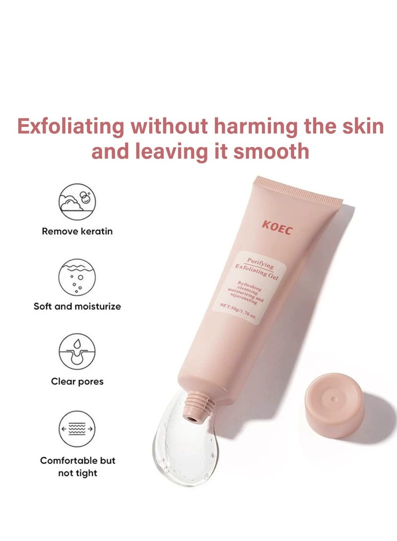 ك أو إي سي جل تقشير منقي ، منظف مقشر للوجه ، مقشر للوجه ، مقشر جل مقشر للوجه ، منظف لطيف لتقشير الوجه لجميع أنواع البشرة ، ينظف الأوساخ والزيوت ، 50 جرام - Image 4