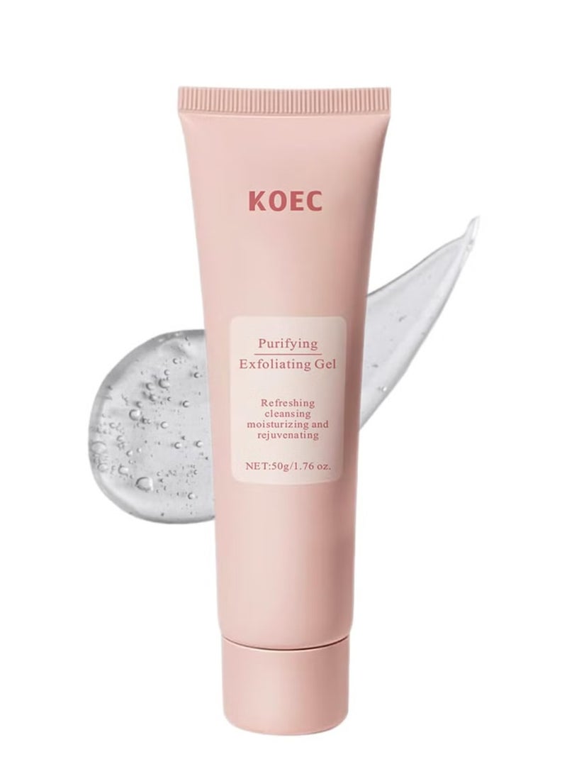 ك أو إي سي جل تقشير منقي ، منظف مقشر للوجه ، مقشر للوجه ، مقشر جل مقشر للوجه ، منظف لطيف لتقشير الوجه لجميع أنواع البشرة ، ينظف الأوساخ والزيوت ، 50 جرام - Image 1