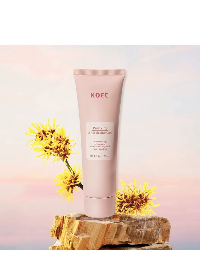 ك أو إي سي جل تقشير منقي ، منظف مقشر للوجه ، مقشر للوجه ، مقشر جل مقشر للوجه ، منظف لطيف لتقشير الوجه لجميع أنواع البشرة ، ينظف الأوساخ والزيوت ، 50 جرام - Image 2
