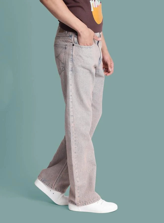 Styli Men Bootcut Fit Acid Wash Jeans By Bene Kleed
