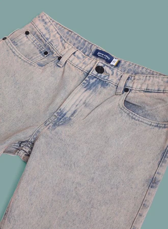 Styli Men Bootcut Fit Acid Wash Jeans By Bene Kleed