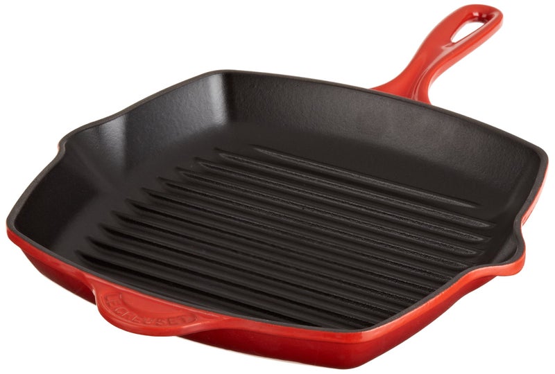 Le Creuset Le Creuset Enameled CastIron 1014Inch Square Skillet Grill Cerise Cherry Red 