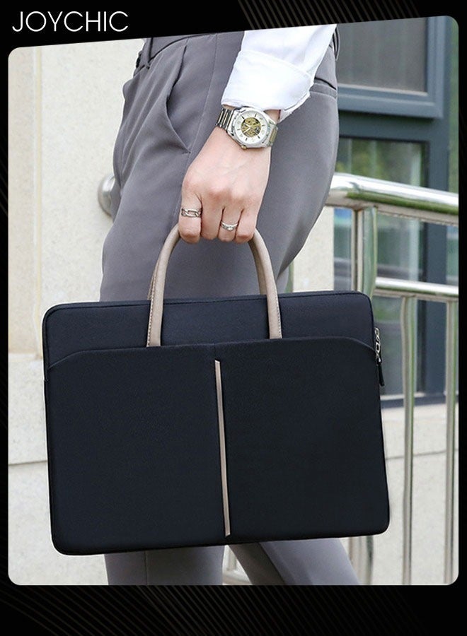 Joychic حقيبة لابتوب بسيطة للترفيه حقيبة كمبيوتر مقاومة للماء حقيبة مراسلة قابلة للتوسيع حقيبة عمل للرجال والنساء متوافقة مع 13/13.3 بوصة سوداء - Image 1