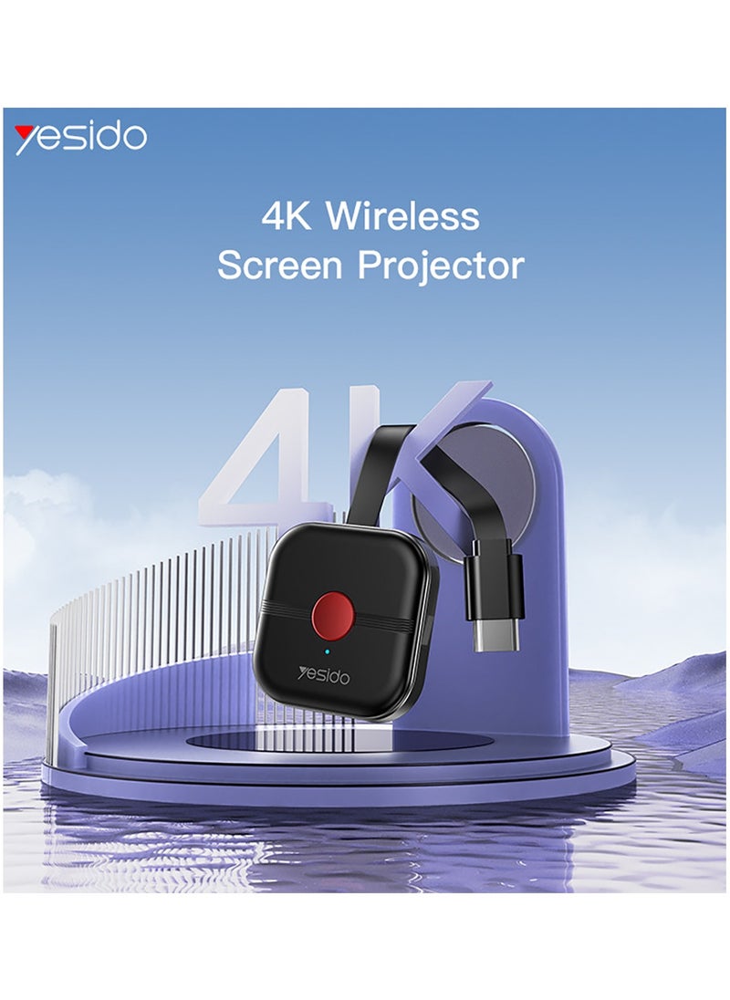 Yesido - Yesido TV10 2.4GHz Wifi Wireless 4K Audio Video TV Transmitter Screen Display Receiver - Black - Image 1