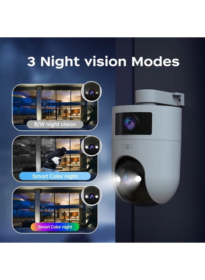 Outdoor PTZ Wireless Camera 5G WiFi Dual Lens Screen Two Way Audio Auto Tracking Black 32G SD Card - Image 3