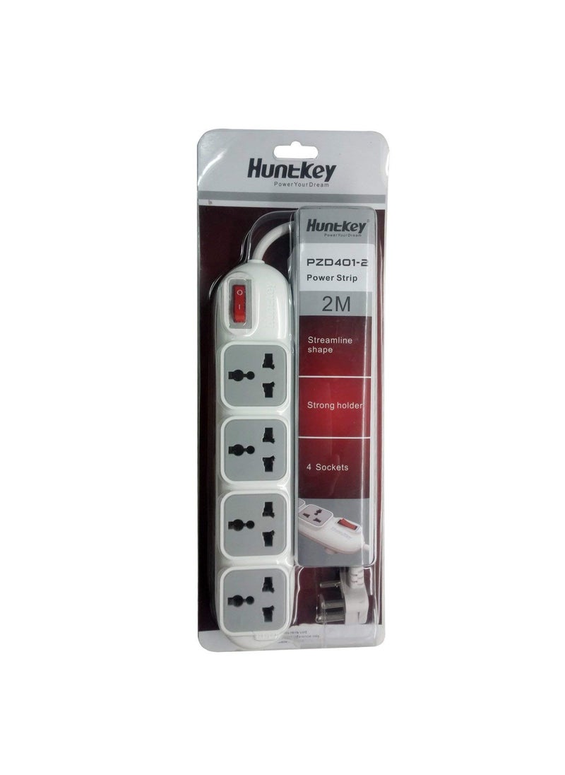 HuntKey Huntkey Surge Protector with Heavy Duty Extension Cord Conserve Saves Energy 4 Socket  - Image 1