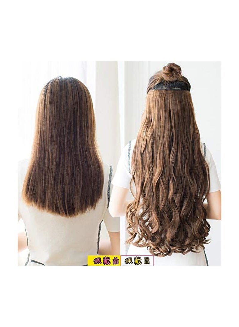 Estelle Eestelle full head one-piece long straight and Body Wave hair extension, with 5 clips, suitable for women and girls (#27, Body Wave) - Image 4