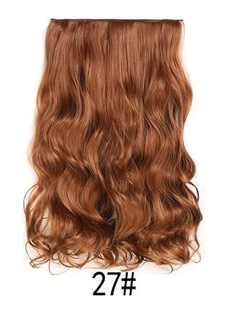 Estelle Eestelle full head one-piece long straight and Body Wave hair extension, with 5 clips, suitable for women and girls (#27, Body Wave) - Image 2