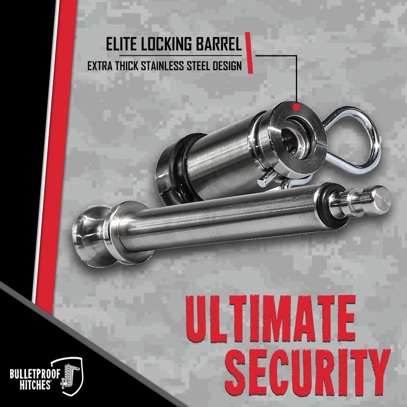 BulletProof Hitches - 5/8" Trailer Hitch Locking Pins - Universal Fit, Stainless Steel, Weather Resistant Rubber Cap - Silver, 3 Pack - Image 2