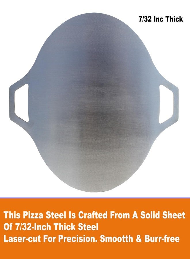 Firofend Pizza Steel for Oven & Grill - Heavy Duty Baking Steel Pizza Stone, Round Baking Steels with Dual Handles，Carbon Pizza Pan for Crispy Crust, Bread, Cooking & BBQ - Image 2