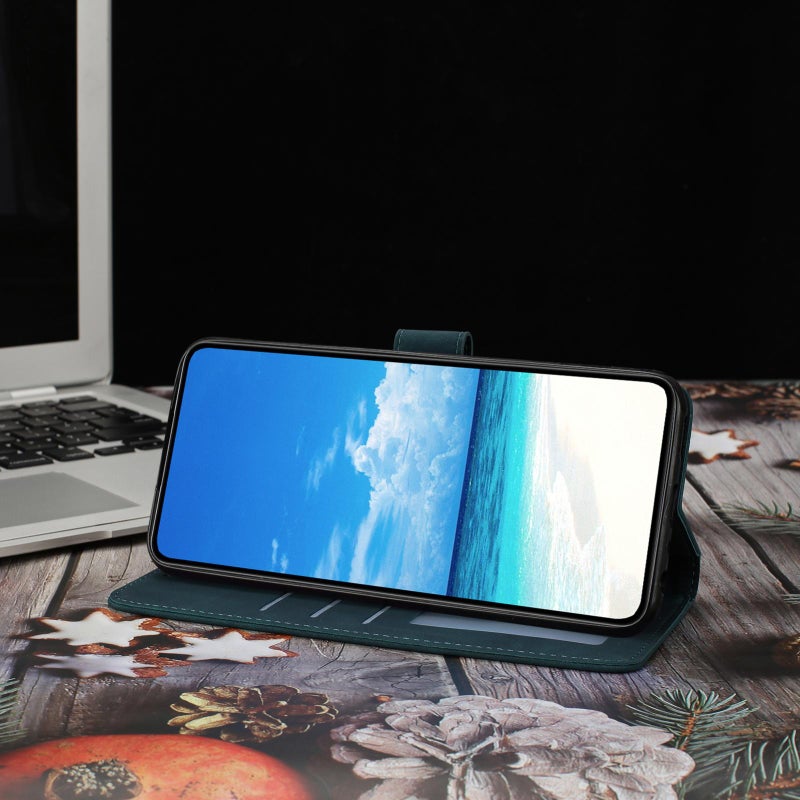 erorex For Samsung Galaxy M36 5G Moonlit  Dance Pattern Embossed Leather Phone Case(Green) - Image 5