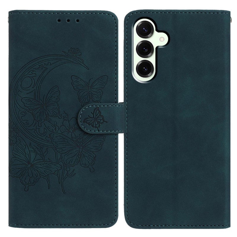 erorex For Samsung Galaxy M36 5G Moonlit  Dance Pattern Embossed Leather Phone Case(Green) - Image 1
