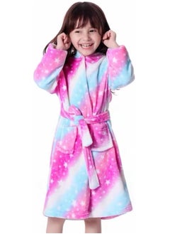 Kids Bathrobes Baby Girls Unicorn Design Bathrobes Hooded Nightgown Soft Fluffy Bathrobes Sleepwear For Baby Girls(10Y-11Y)