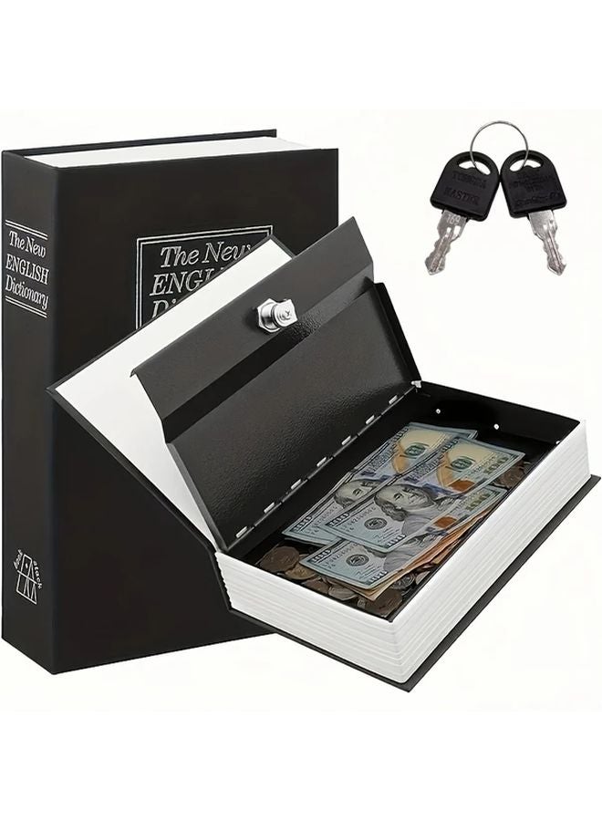 Durable Iron Book Safe Box Hidden Compartment For Cash Jewelry Charcoal Color - Image 2