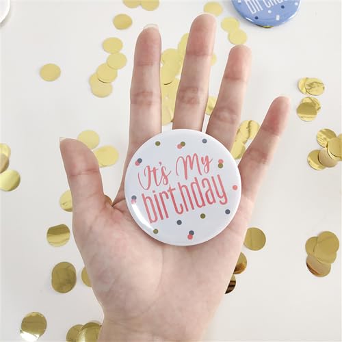 Pingyongchang 3pcs Happy Birthday Badge Pins It's My Birthday Button Emblems Pins Birthday Party Decorations for Women - Image 5