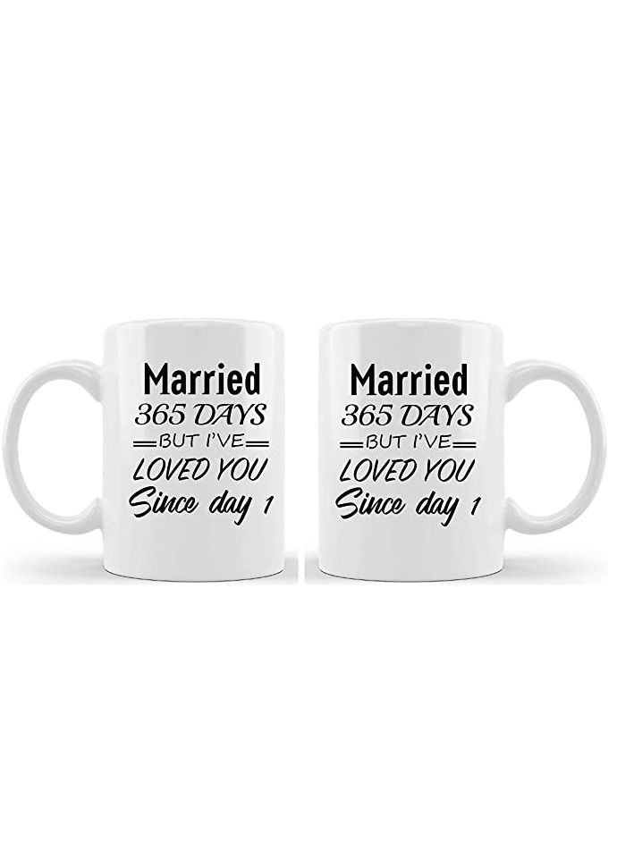 PRINTSHOP4ME Happy Anniversary Couple Mug Gifts | Best Anniversary MUG | Wedding Anniversary Mug | Anniversary Couple Mug| COFFEE MUG - Set of 2 Pcs (Design 6)  - Image 1