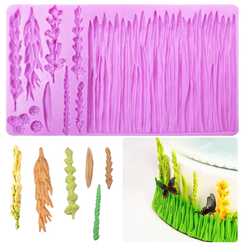 acvcatto Wheat Grass Silicone Chocolate Molds Leaf Wid Plant Fondant Mold for Cake Leaves Decoration Lace Clay Gumpaste - Image 2