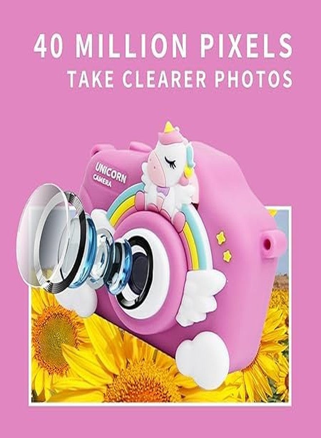 Bluedeal Camera Toys - HD Digital Video Camera with Silicone Cover for Kids (Unicorn Pink) - Image 3
