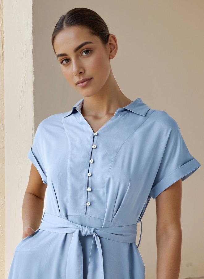 Splash FAV A-line Women Dress with Waist Tie-Up Rayon - Image 4