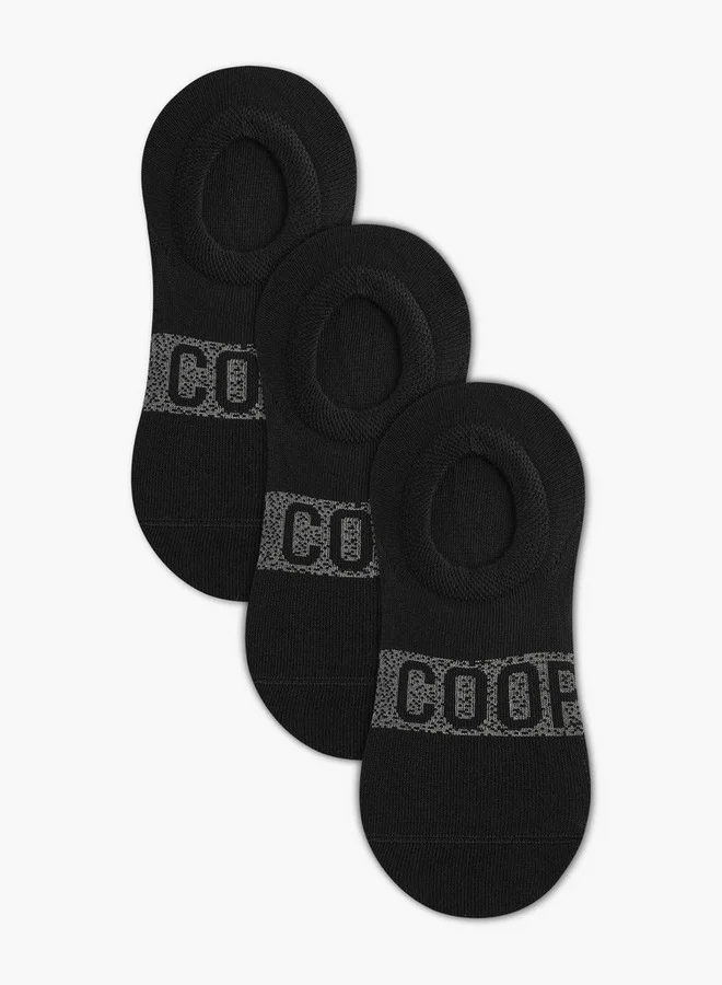 Lee Cooper Logo Print Non Terry No Show Socks - Set of 3