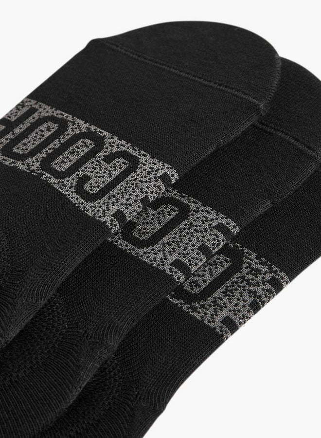 Lee Cooper Logo Print Non Terry No Show Socks - Set of 3  - Image 3