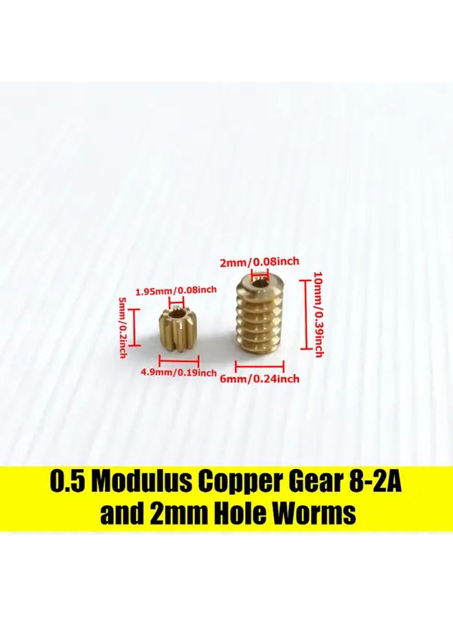Heavy Duty Copper Worm Drive Gear Set 9T 2mm Hole High Torque Low Speed Motor - Image 4