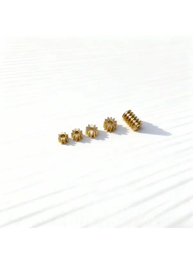 Heavy Duty Copper Worm Drive Gear Set 9T 2mm Hole High Torque Low Speed Motor - Image 2