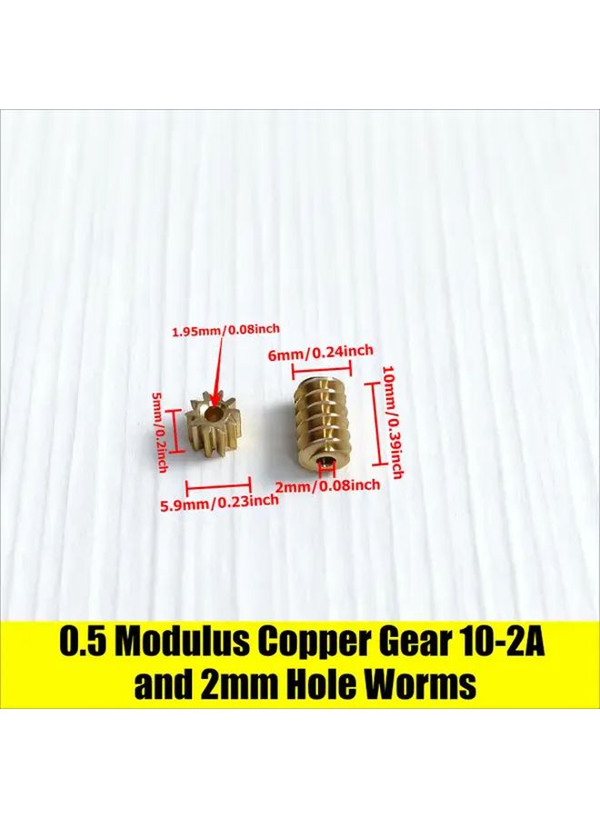 Heavy Duty Copper Worm Drive Gear Set 9T 2mm Hole High Torque Low Speed Motor - Image 5