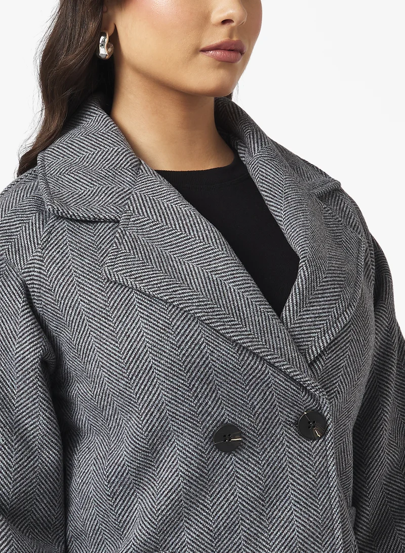 جينجر Woolen Short Trench Coat