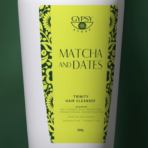 Gypsy Syrup Matcha and Dates Shampoo For Hair Breakage | Hairfall and Thinning Hair Revitalizes hair, enhances elasticity and nourishment | Trinity Hair Cleanser - 300g - Image 2