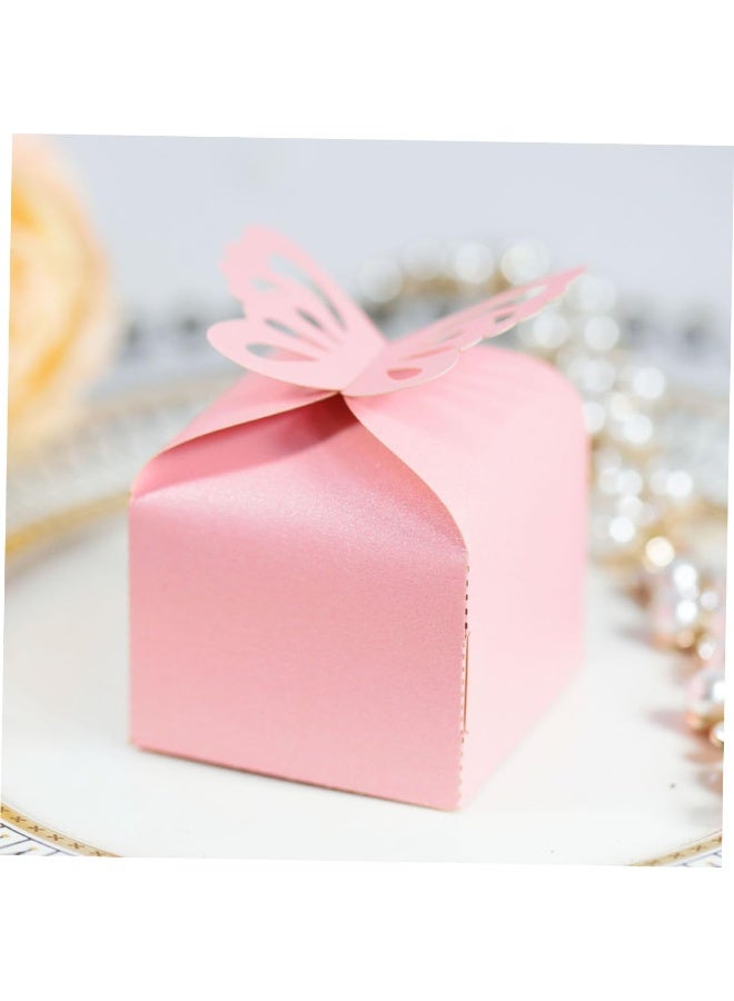 100 Pcs Pearlly Pink Butterfly Gift Boxes, 6x6x5cm, for Party Favors & Events - Image 5