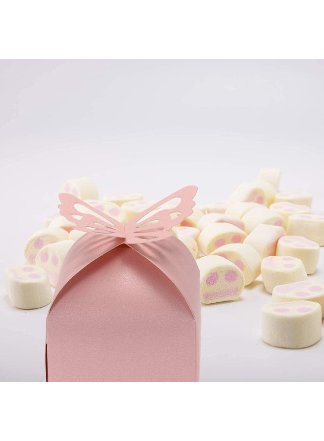 100 Pcs Pearlly Pink Butterfly Gift Boxes, 6x6x5cm, for Party Favors & Events - Image 4